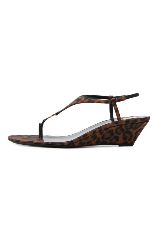 Текстильные босоножки Cassandra 40 Saint Laurent 825279/AAC9R Леопардовый  825279/AAC9R Фото 4