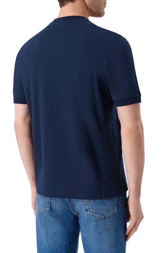 Хлопковая футболка Canali T0930/MJ02435 Синий  T0930/MJ02435 Фото 4