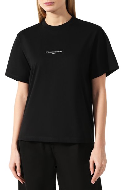 Хлопковая футболка STELLA MCCARTNEY черного цвета по цене 24600 руб., арт. 511240/SMW21, фото 3 Хлопковая футболка STELLA MCCARTNEY, арт. 511240/SMW21, фото 3