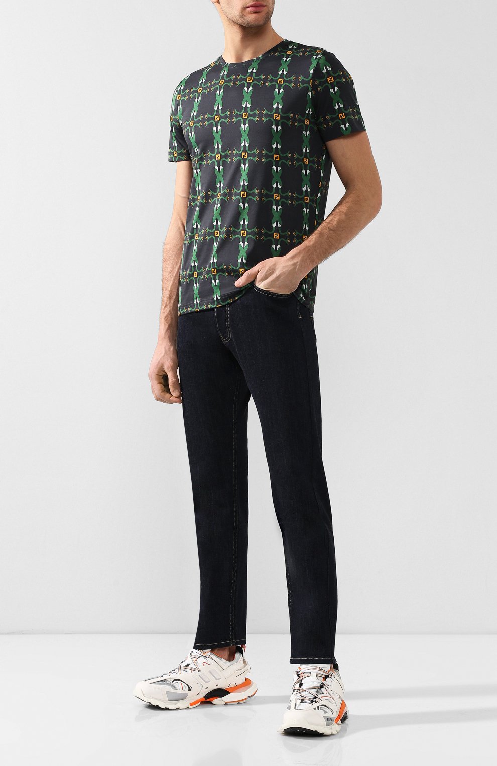 Хлопковая футболка FENDI, арт. FAF532 A793, фото 2