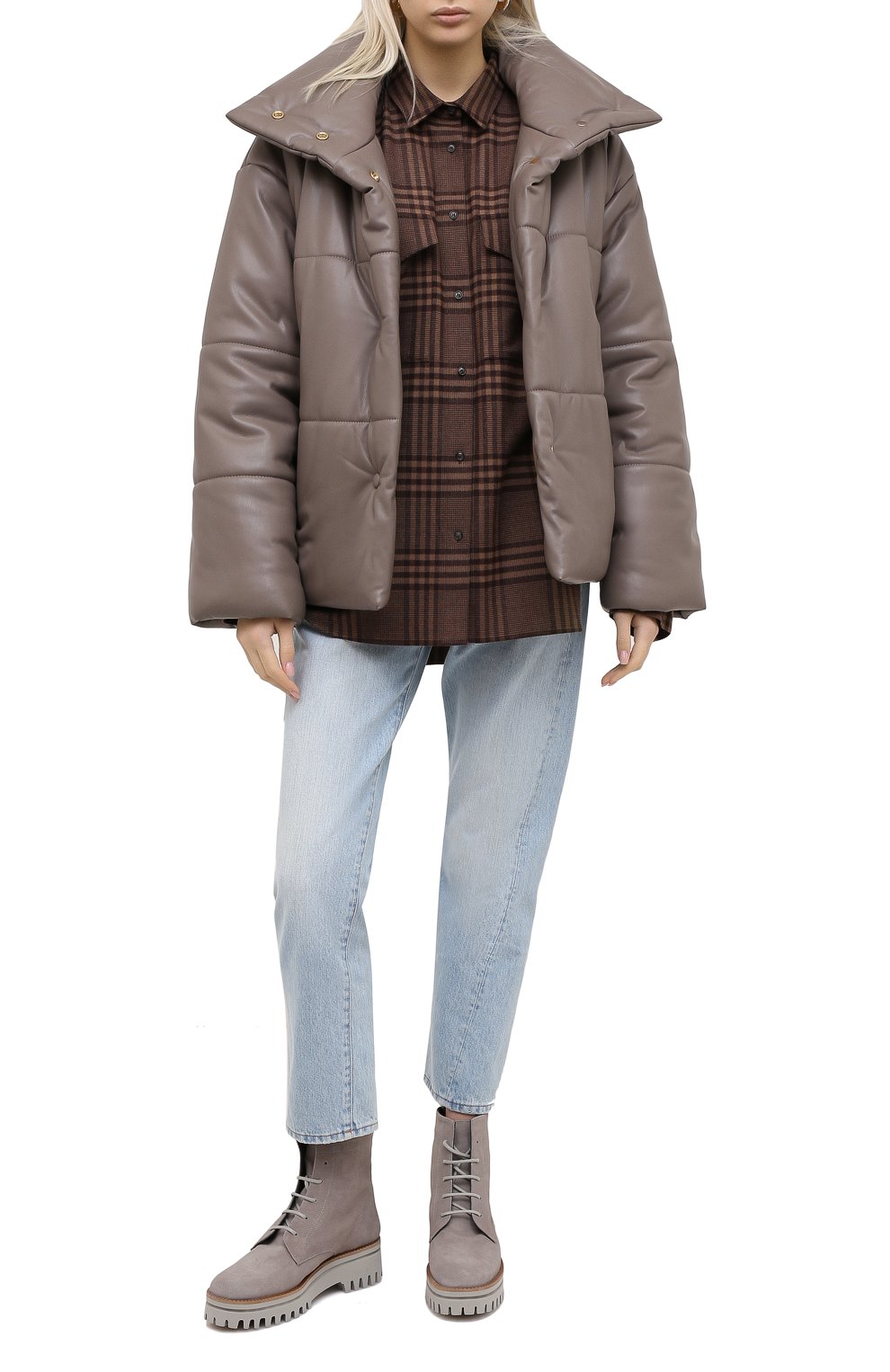 Куртка из экокожи NANUSHKA серого цвета по цене 94700 руб., арт. HIDE_CLAY_VEGAN LEATHER, фото 2 Куртка из экокожи NANUSHKA, арт. HIDE_CLAY_VEGAN LEATHER, фото 2