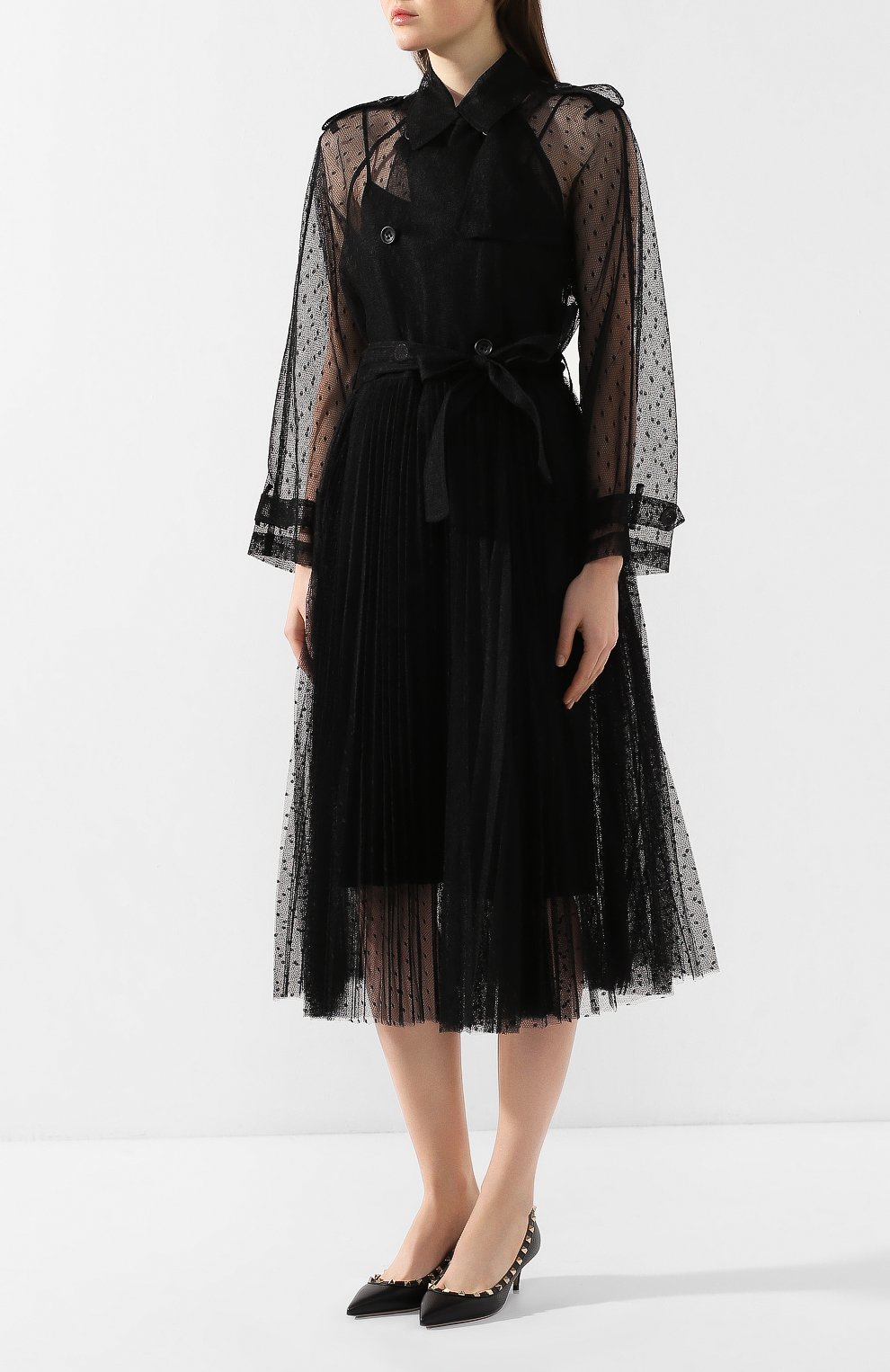 Тренч REDVALENTINO черного цвета по цене 137500 руб., арт. TR3CHA30/428, фото 3 Тренч REDVALENTINO, арт. TR3CHA30/428, фото 3