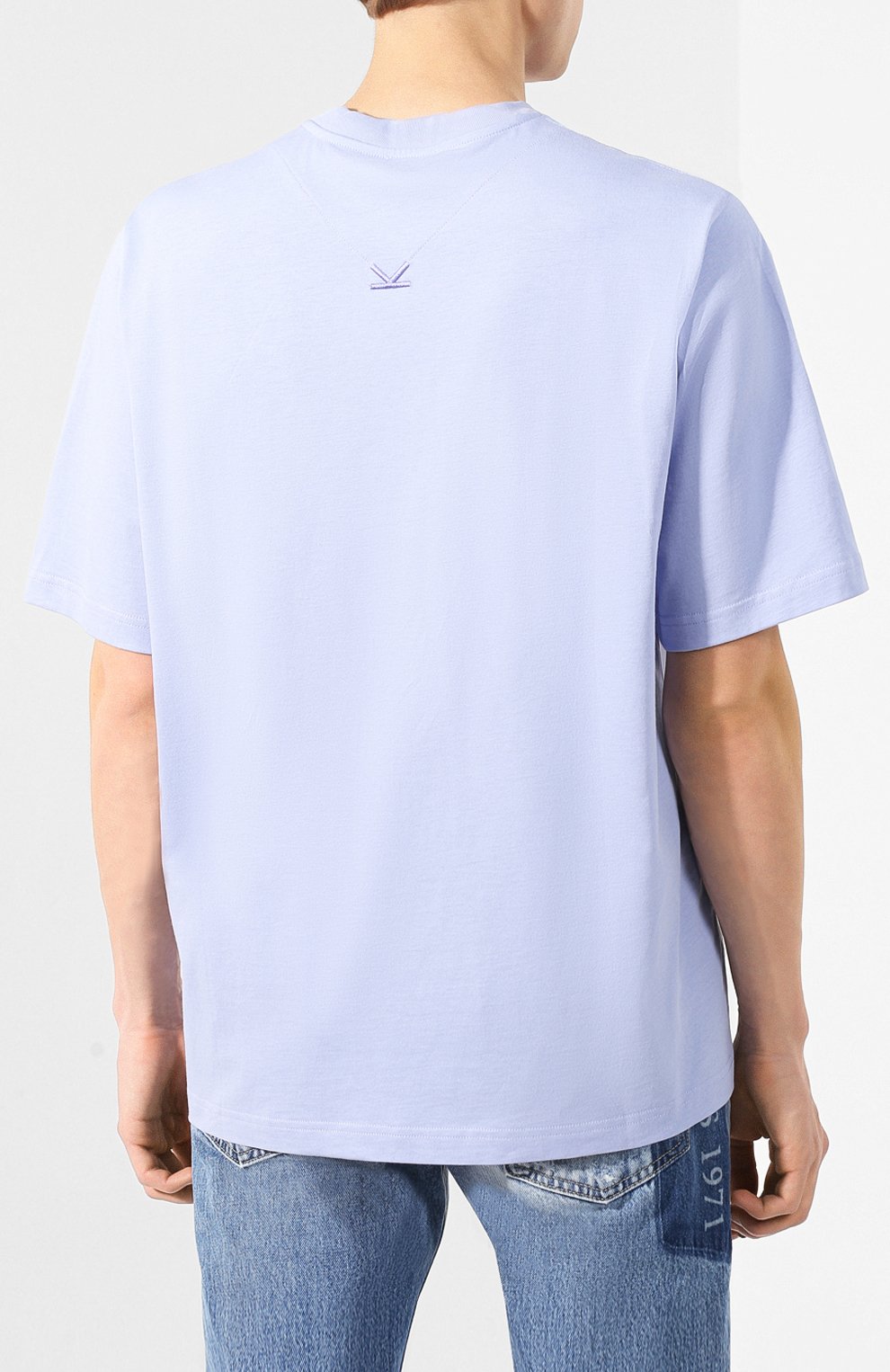 Хлопковая футболка KENZO сиреневого цвета по цене 10750 руб., арт. FA55TS5024AB, фото 4 Хлопковая футболка KENZO, арт. FA55TS5024AB, фото 4