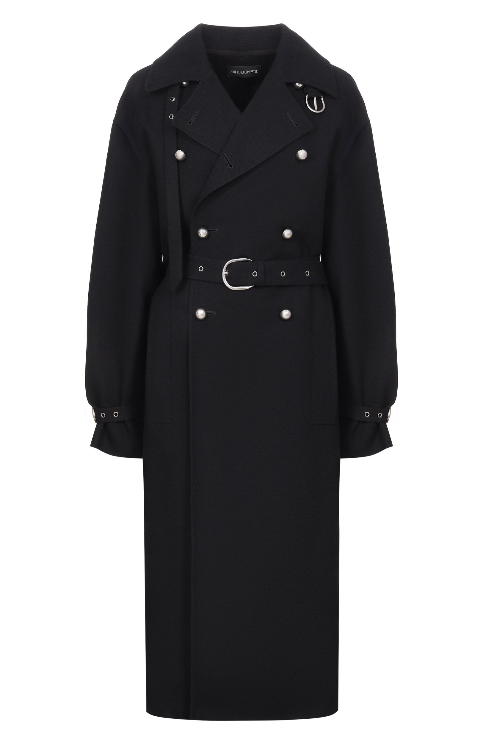 Шерстяной тренч ANN DEMEULEMEESTER черного цвета по цене 356000 руб., арт. B0014250/FA207, фото 1 Шерстяной тренч ANN DEMEULEMEESTER, арт. B0014250/FA207, фото 1