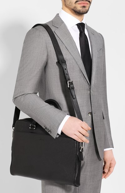 Кожаная сумка для ноутбука BRIONI черного цвета по цене 278000 руб., арт. 0ITX0L/07733, фото 5 Кожаная сумка для ноутбука BRIONI, арт. 0ITX0L/07733, фото 5