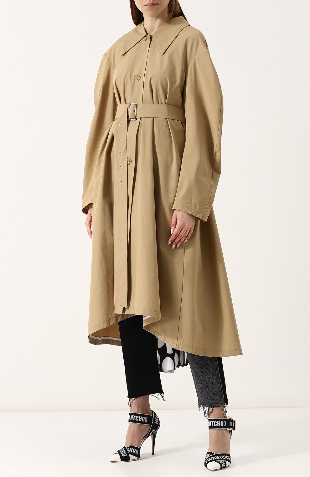 Пальто асимметричного кроя с плиссированной вставкой A.W.A.K.E. MODE, арт. SS18.C04, фото 3