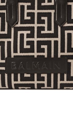 Женская сумка-тоут b-army BALMAIN черно-белого цвета, арт. EN1FF939/TJDC | Фото 3 (Материал: Текстиль; Материал сплава: Проставлено; Драгоценные камни: Проставлено; Размер: medium)
