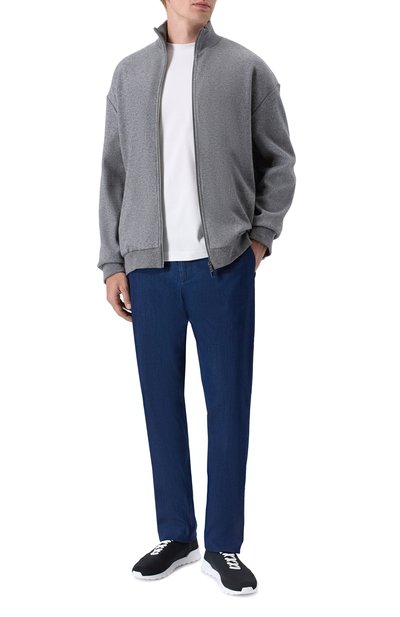 Мужские текстильные кроссовки KITON, арт. USSA392N0136203