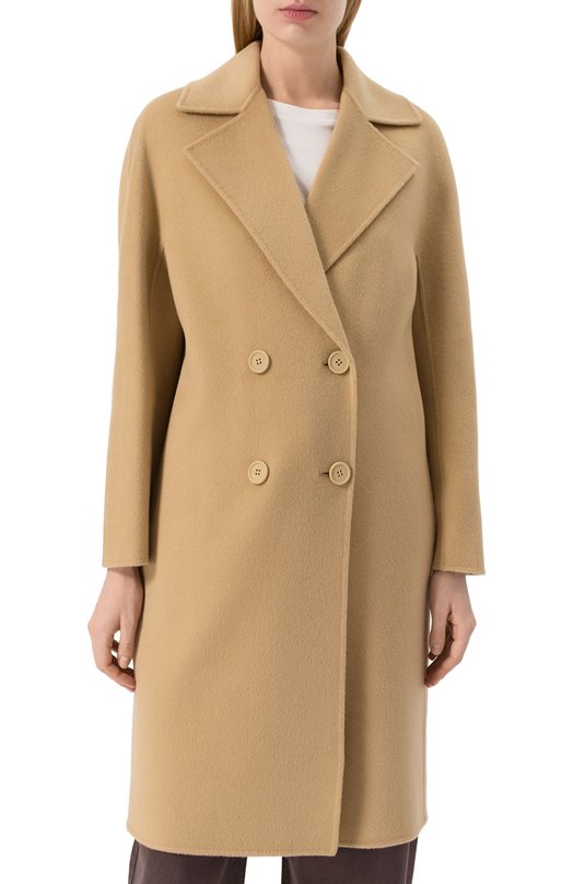 Пальто из шерсти и кашемира Max Mara Studio LICENZA Бежевый  LICENZA Фото 3