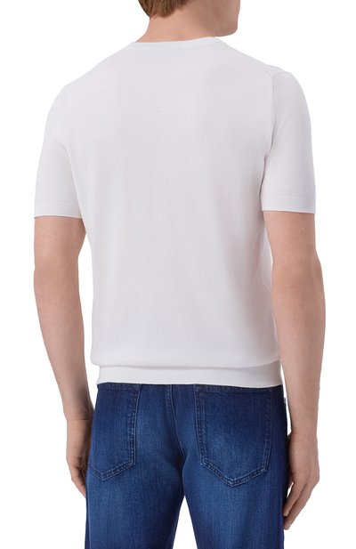 Хлопковый джемпер ANDREA CAMPAGNA белого цвета по цене 28500 руб., арт. M5426-8055, фото 4 Хлопковый джемпер ANDREA CAMPAGNA, арт. M5426-8055, фото 4