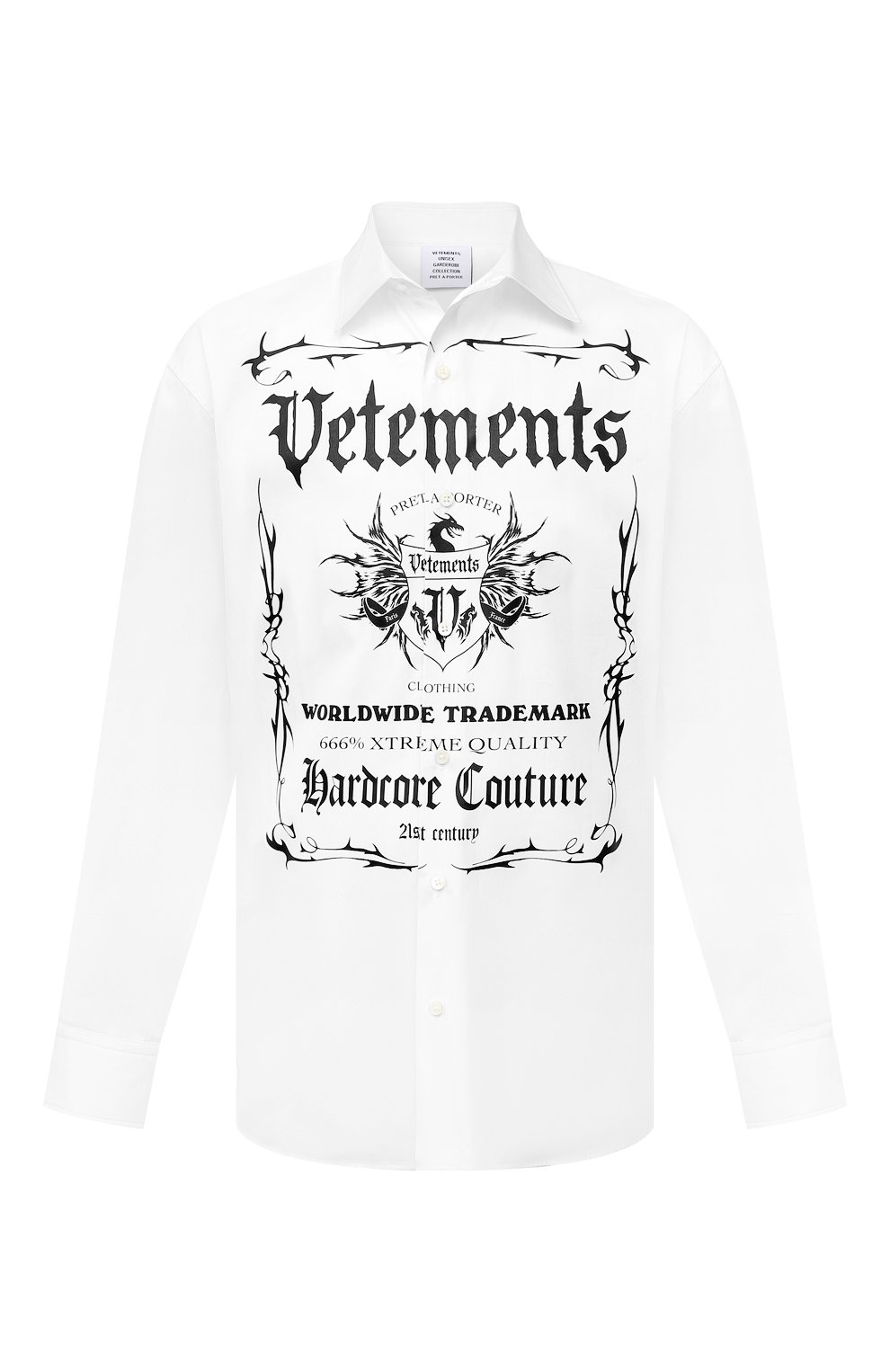 Хлопковая рубашка VETEMENTS, арт. UA52SH500W 1005/M, фото 1