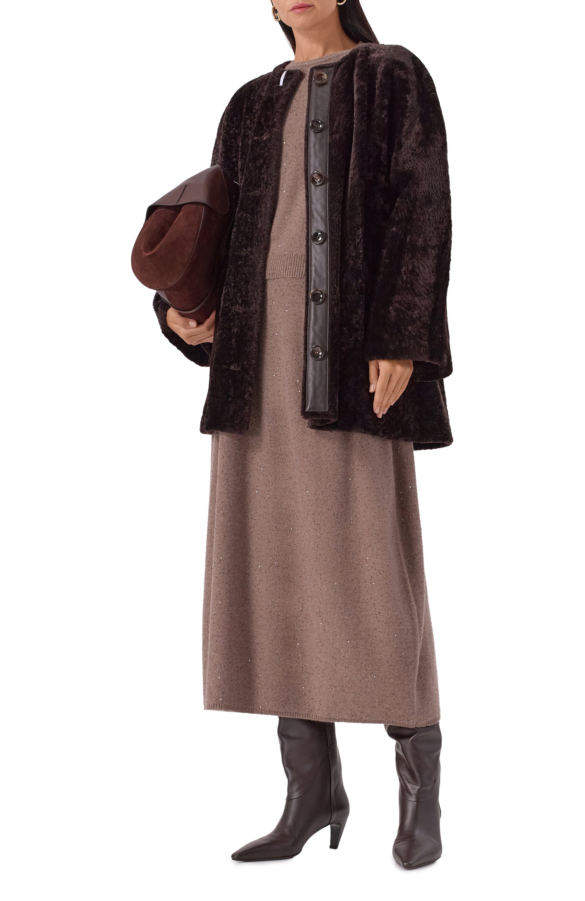 Шуба из овчины MANZONI24, арт. 25M1594-S23NL8D, фото 2