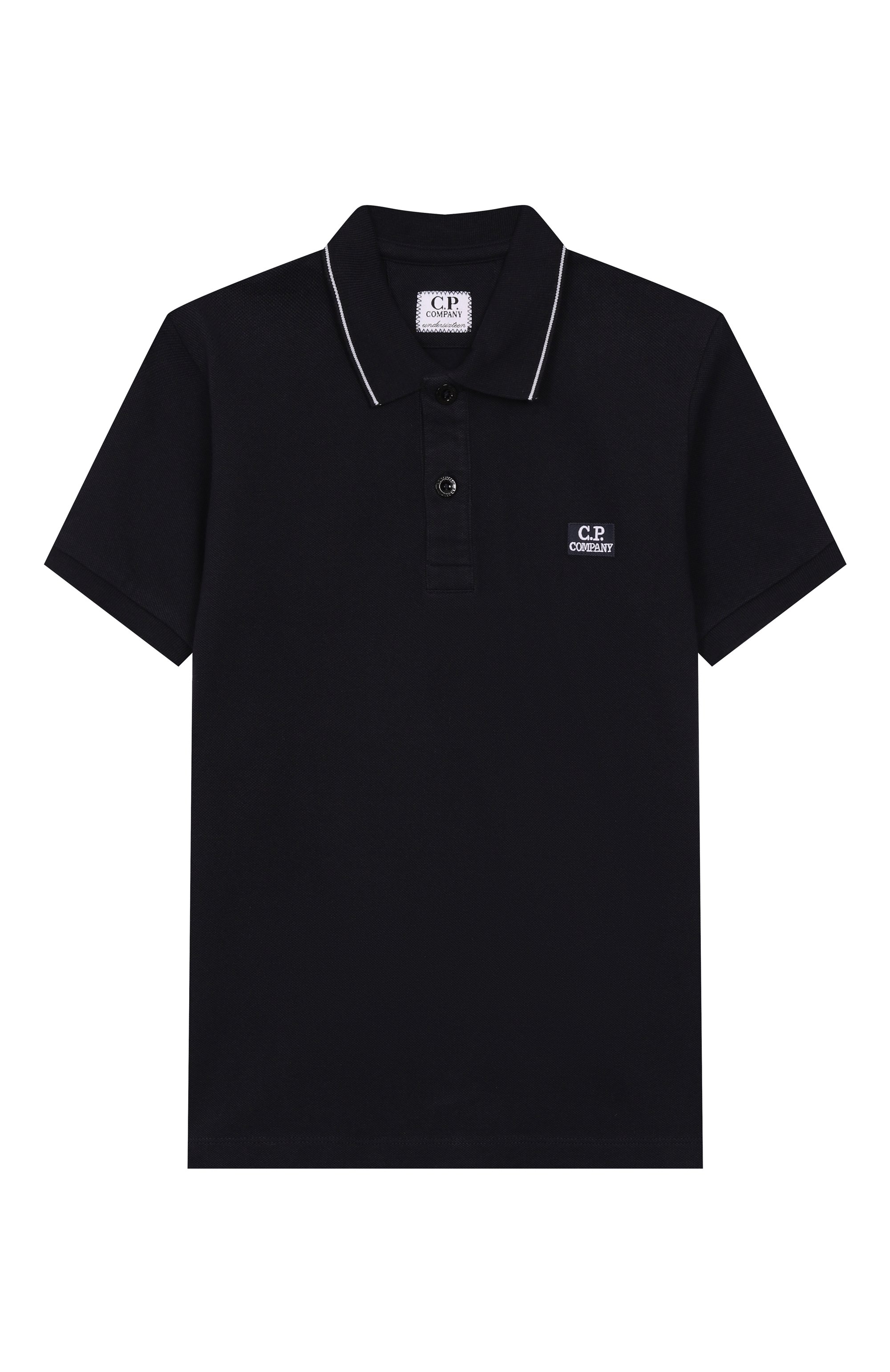 Хлопковое поло C.P. COMPANY темно-синего цвета по цене 10800 руб., арт. C0M001/LFA04/4-8, фото 1 Хлопковое поло C.P. COMPANY, арт. C0M001/LFA04/4-8, фото 1