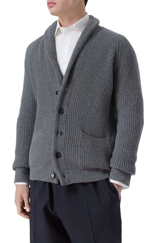 Кардиган из шерсти и кашемира Andrea Campagna M5625-6145FB Серый  M5625-6145FB Фото 3