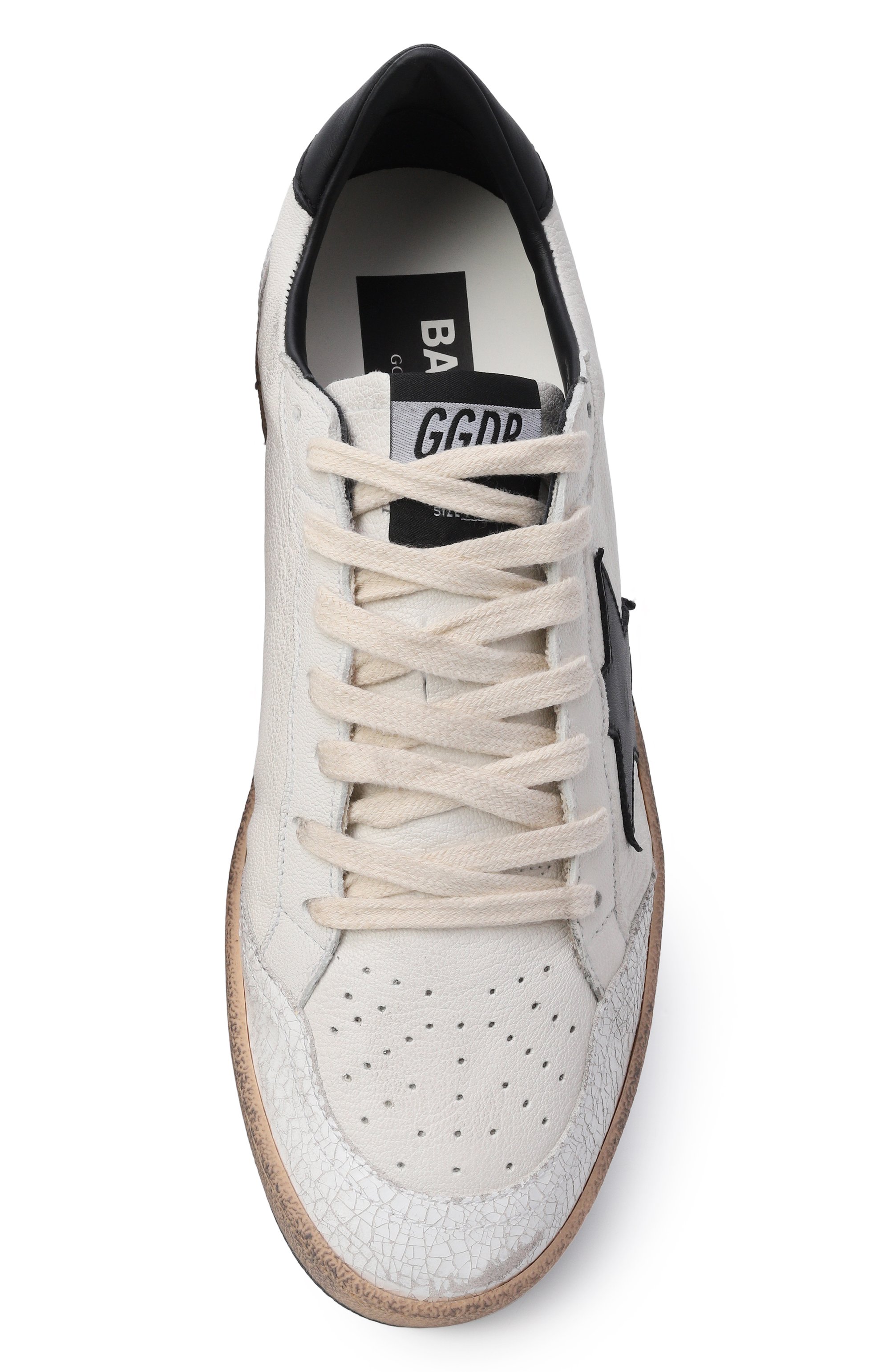 Кожаные кеды ball star GOLDEN GOOSE DELUXE BRAND кремового цвета по цене 68200 руб., арт. GMF00117.F003771, фото 5 Кожаные кеды ball star GOLDEN GOOSE DELUXE BRAND, арт. GMF00117.F003771, фото 5