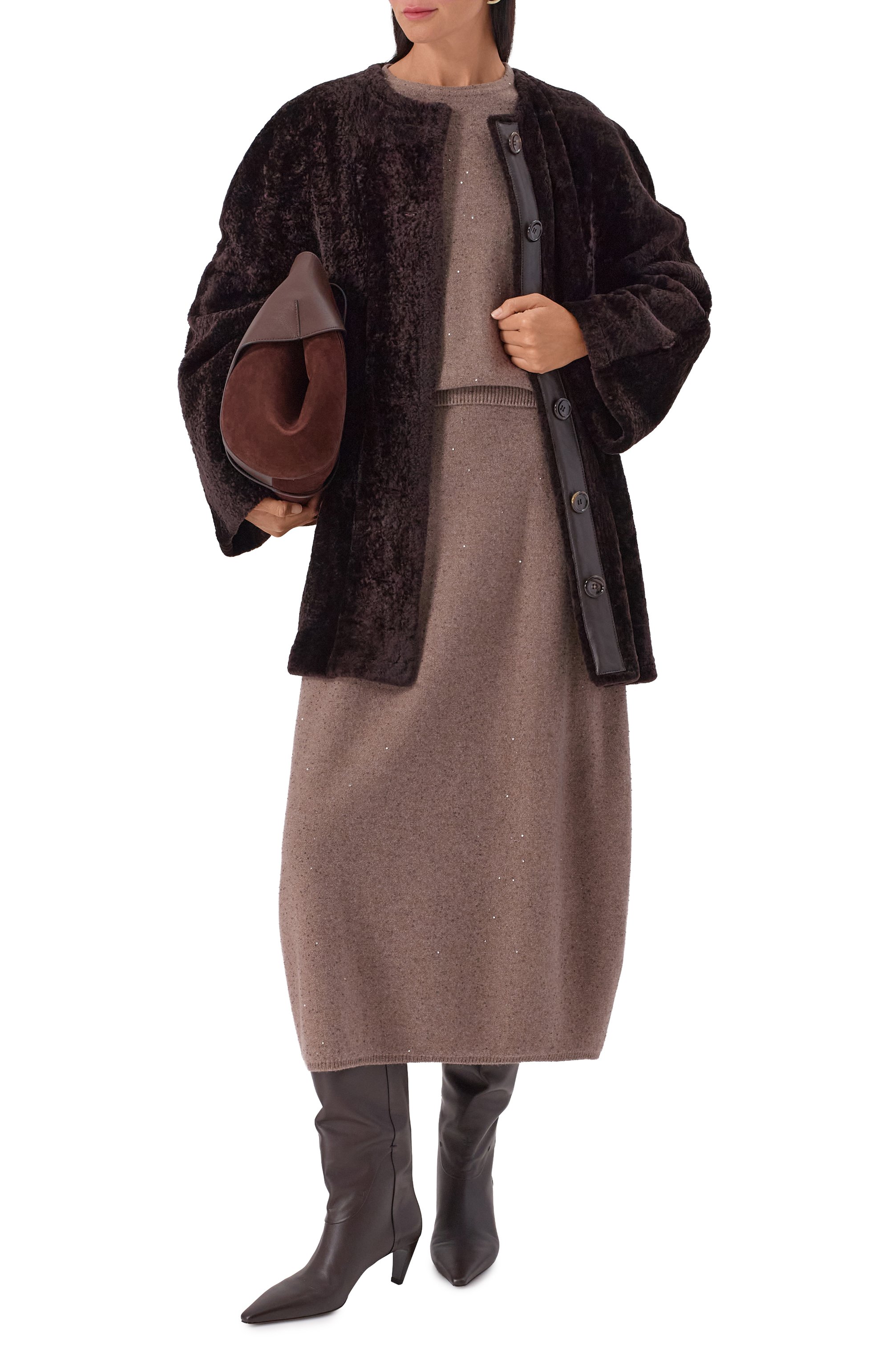 Дубленка из овчины MANZONI24, арт. 25M1594-S23NL8D/48, фото 2