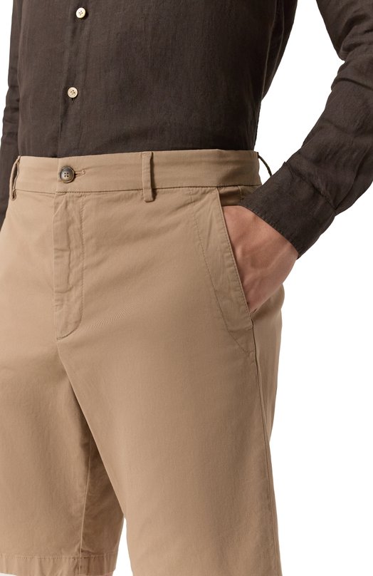 Хлопковые шорты Canali 95609/PT01482 Бежевый  95609/PT01482 Фото 5