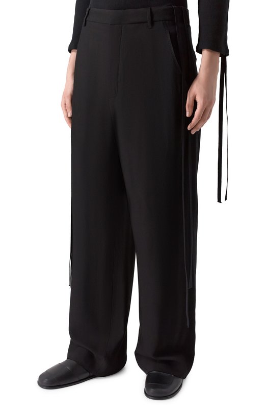 Брюки из вискозы Ann Demeulemeester B0010304/FA558 Чёрный  B0010304/FA558 Фото 3