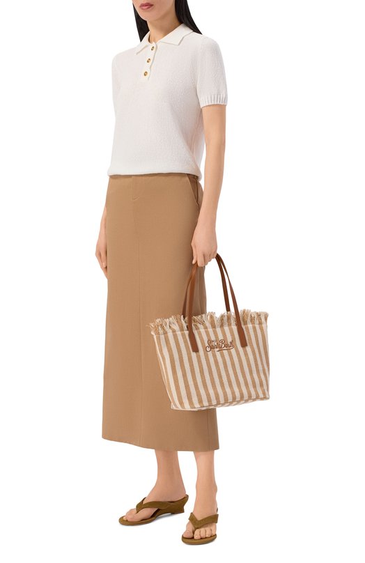 Сумка City medium MC2 Saint Barth CBMF001-01763L/CITY BAG MID FRINGE Бежевый  CBMF001-01763L/CITY BAG MID FRINGE Фото 3