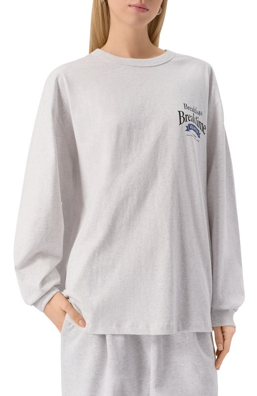 Хлопковый свитшот AECA WHITE AWCMSSBBTTLST001A2.LIGHT GREY (L) Серый  AWCMSSBBTTLST001A2.LIGHT GREY (L) Фото 3