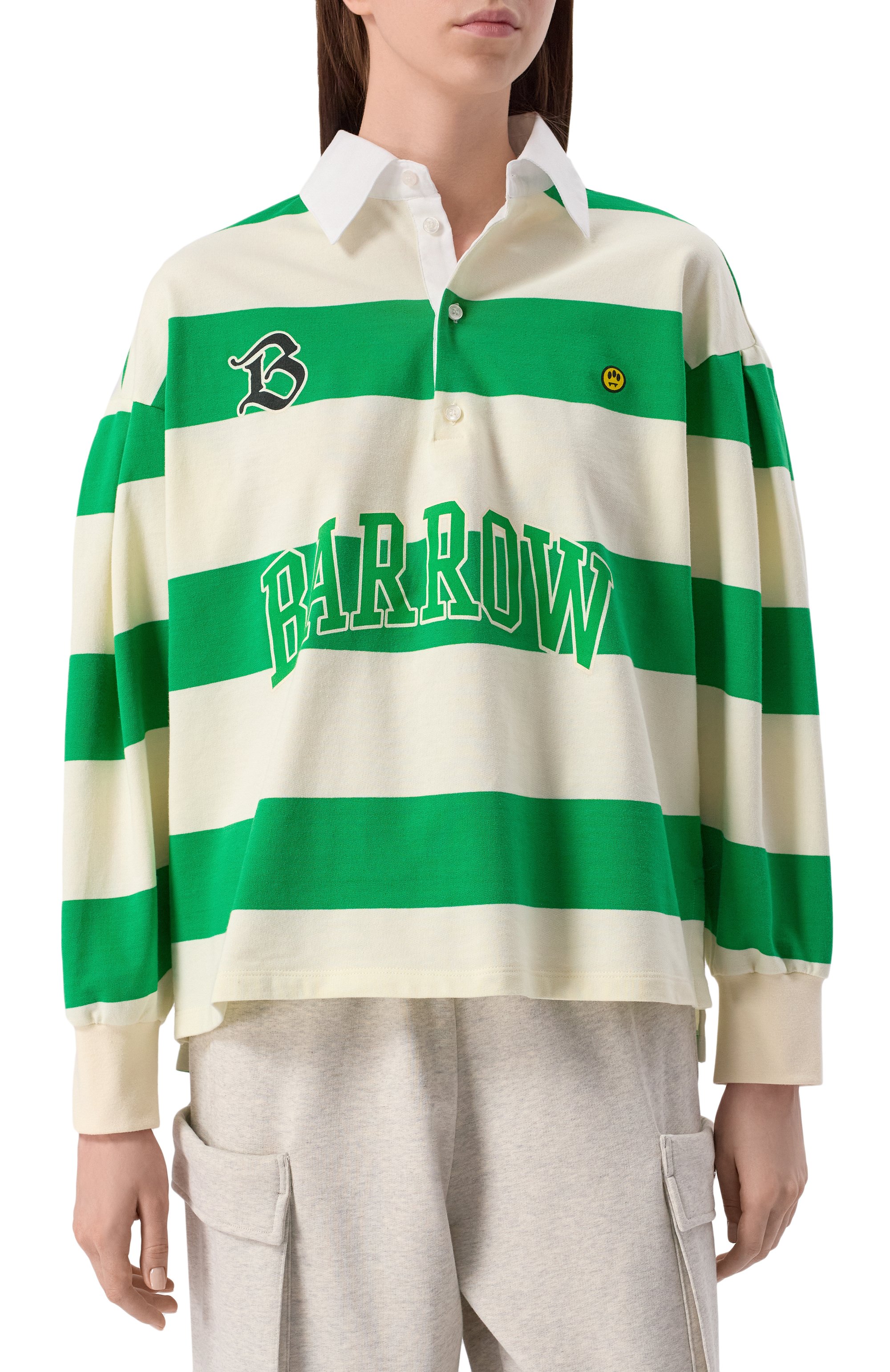 Хлопковое поло BARROW зеленого цвета по цене 27700 руб., арт. S5BWW0HS123, фото 3 Хлопковое поло BARROW, арт. S5BWW0HS123, фото 3