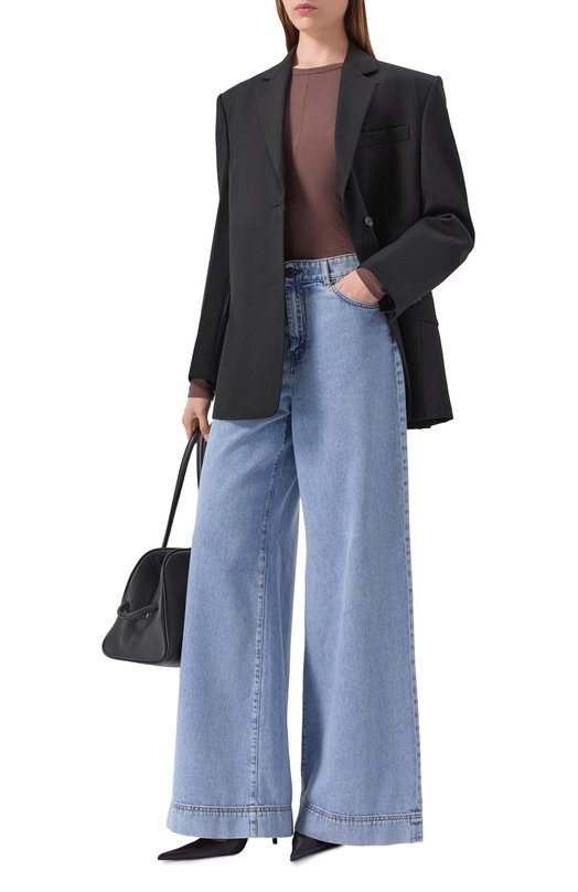 Хлопковый лонгслив Weekend Max Mara VINCITA Коричневый  VINCITA Фото 2