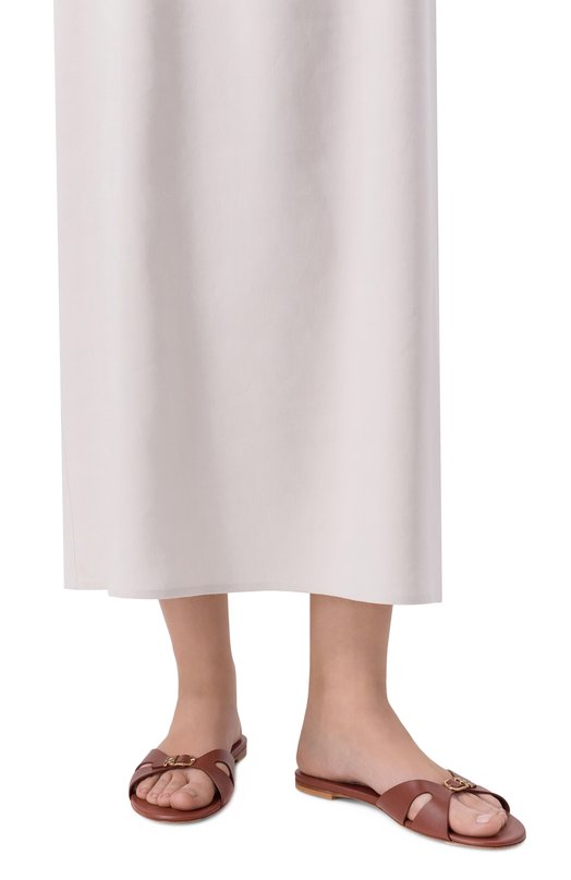 Кожаные шлепанцы Jane Casadei 1M564B0101/C2124 Коричневый  1M564B0101/C2124 Фото 2