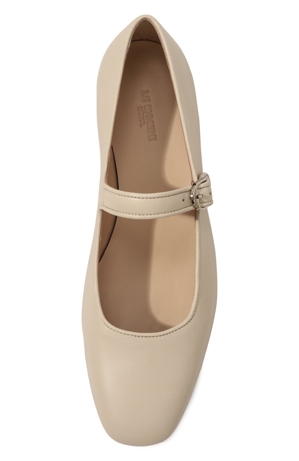 Кожаные балетки mary jane LE MONDE BERYL, арт. MRJ-LEA-ECR, фото 6