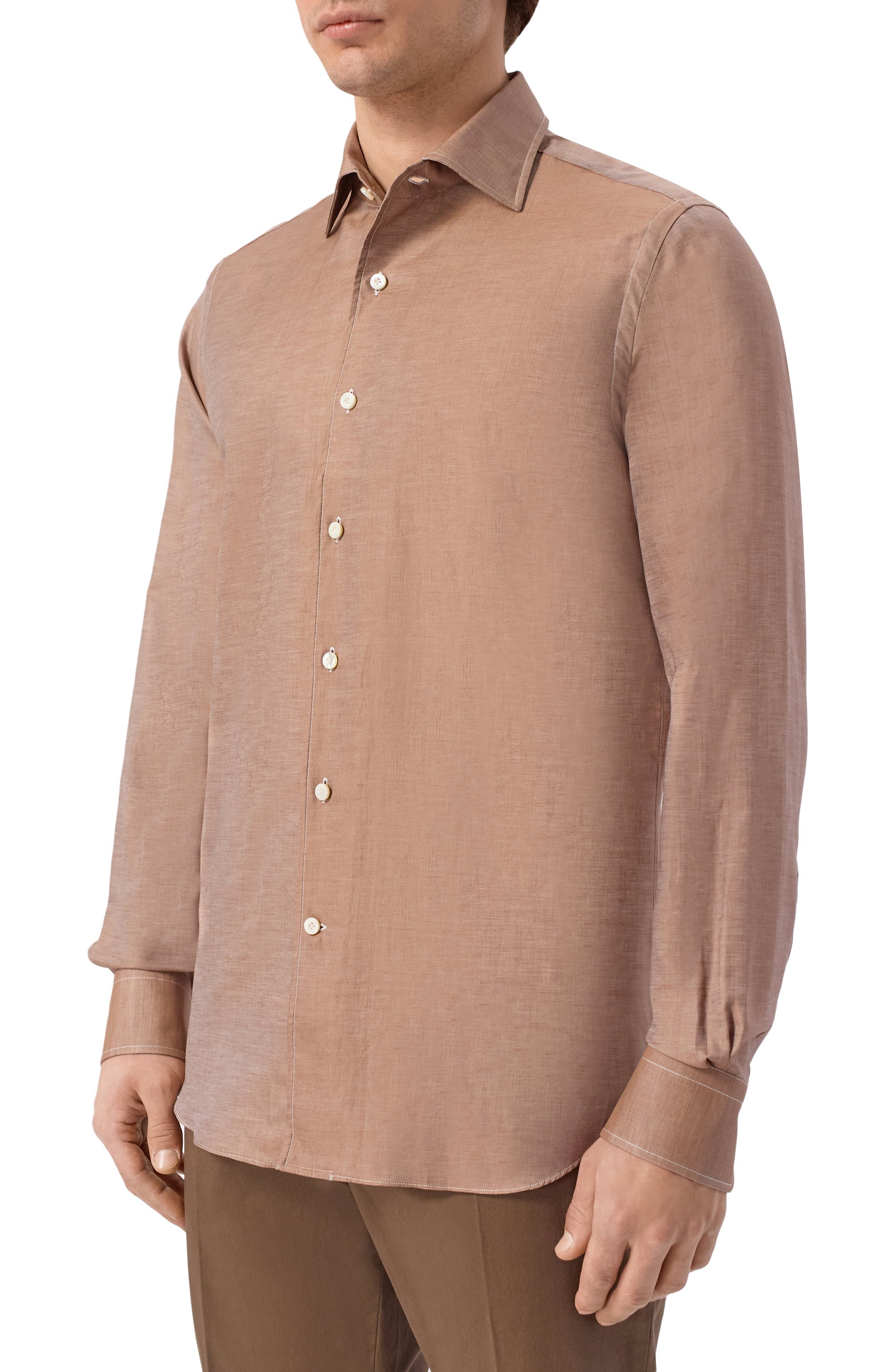 Рубашка из хлопка и льна ALESSANDRO GHERARDI, арт. D0UBLE/7670, фото 3