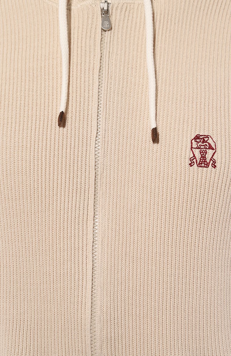 Мужской хлопковый жилет BRUNELLO CUCINELLI светло-бежевого цвета, арт. M2920B2308 | Фото 5 (Материал внешний: Хлопок; Длина (верхняя одежда): Короткие; Стили: Кэжуэл; Мужское Кросс-КТ: Жилет-одежда)