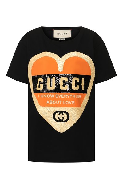 Женская хлопковая футболка GUCCI, арт. 492347/XJB72