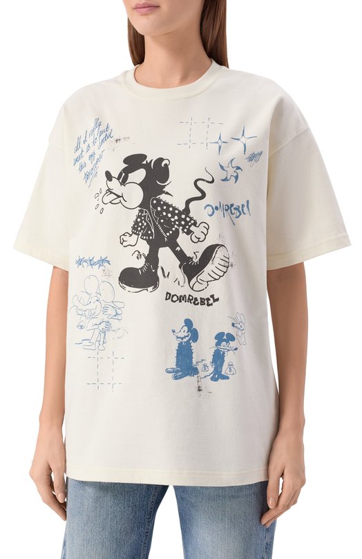 Хлопковая футболка DOMREBEL SPIT/T-SHIRT Кремовый  SPIT/T-SHIRT Фото 3