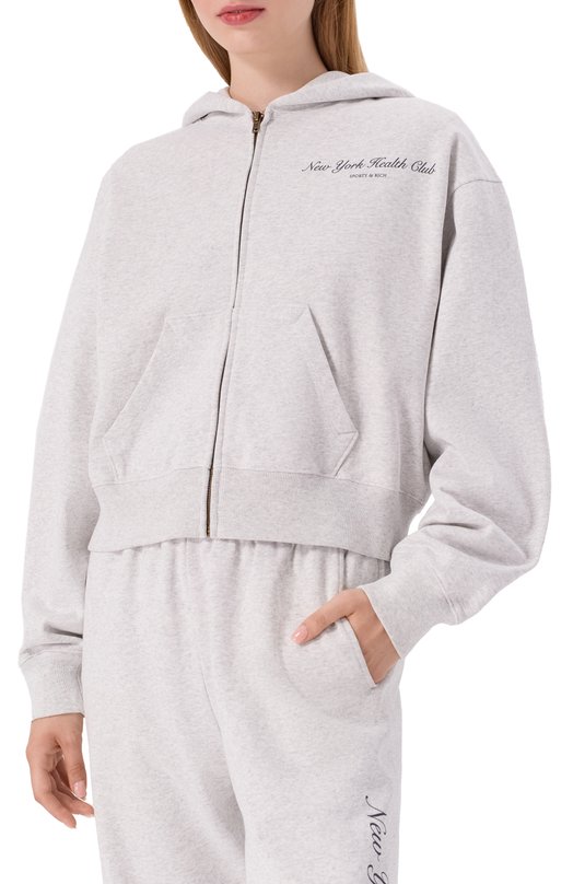 Хлопковая толстовка Sporty and Rich ST068602043GY03 Серый  ST068602043GY03 Фото 3