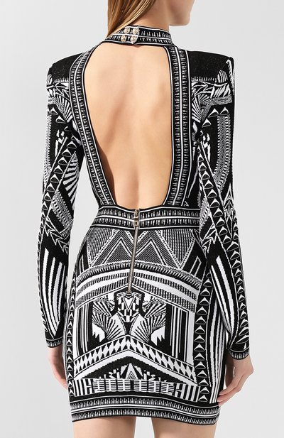 Платье BALMAIN черно-белого цвета по цене 226500 руб., арт. TF16233/K011, фото 4 Платье BALMAIN, арт. TF16233/K011, фото 4