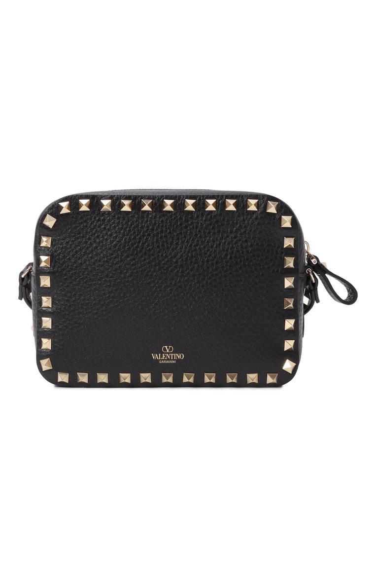 Женская сумка rockstud VALENTINO черного цвета, арт. 5W2B0809/VSF | Фото 6 (Размер: mini; Материал сплава: Проставлено; Материал: Натуральная кожа; Драгоценные камни: Проставлено; Ремень/цепочка: На ремешке)