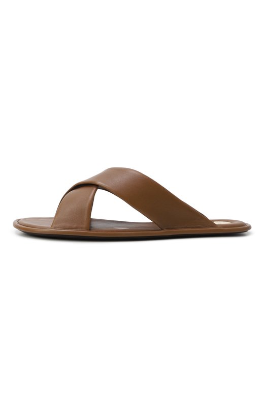 Кожаные шлепанцы Carlyle Saint Laurent 825283/AADF0 Коричневый  825283/AADF0 Фото 4
