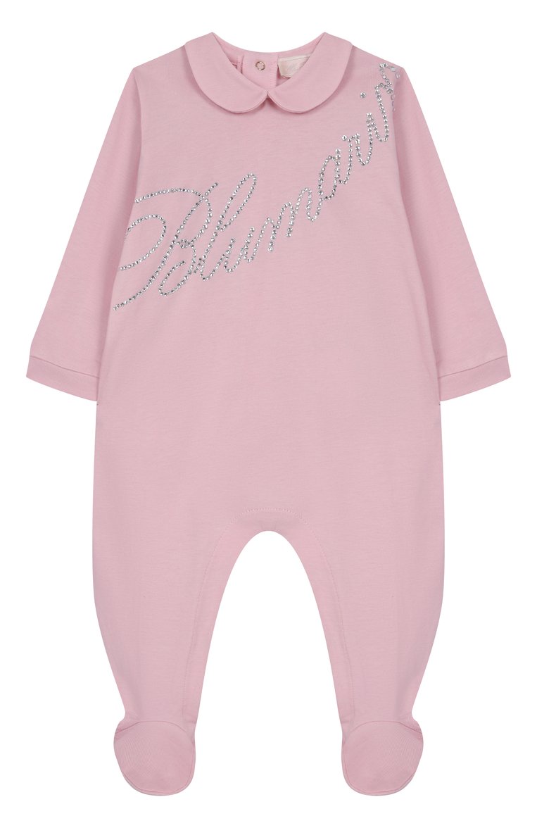Детский комплект из трех предметов BLUMARINE розового цвета, арт. BNKT001.0.JF054/3M-9M | Фото 2 (Нос: Не проставлено; Материал внешний: Хлопок; Ростовка одежда: 0 - 3 мес | 50 - 60 см, 3 мес | 62 см, 6 мес | 68 см)