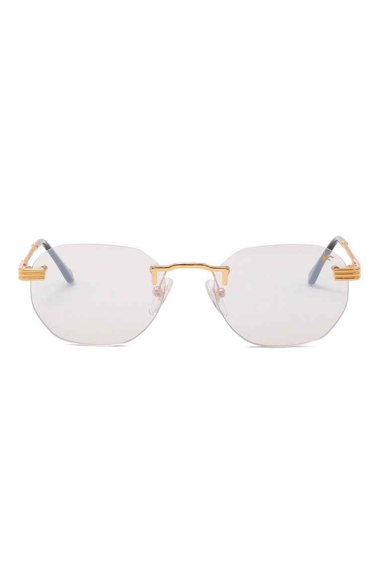 Женские солнцезащитные очки VINTAGE FRAMES светло-серого цвета, арт. DETR0IT PLAYER 24KT G0LD/LIGHT GRAY | Фото 4 (Тип очков: С/з; Региональные ограничения белый список (Axapta Mercury): Не проставлено; Материал: Металл; Нос: Не проставлено; Кросс-КТ: С/з-унисекс; Очки форма: Безоправные, Квадратные; Оптика Гендер: оптика-унисекс)