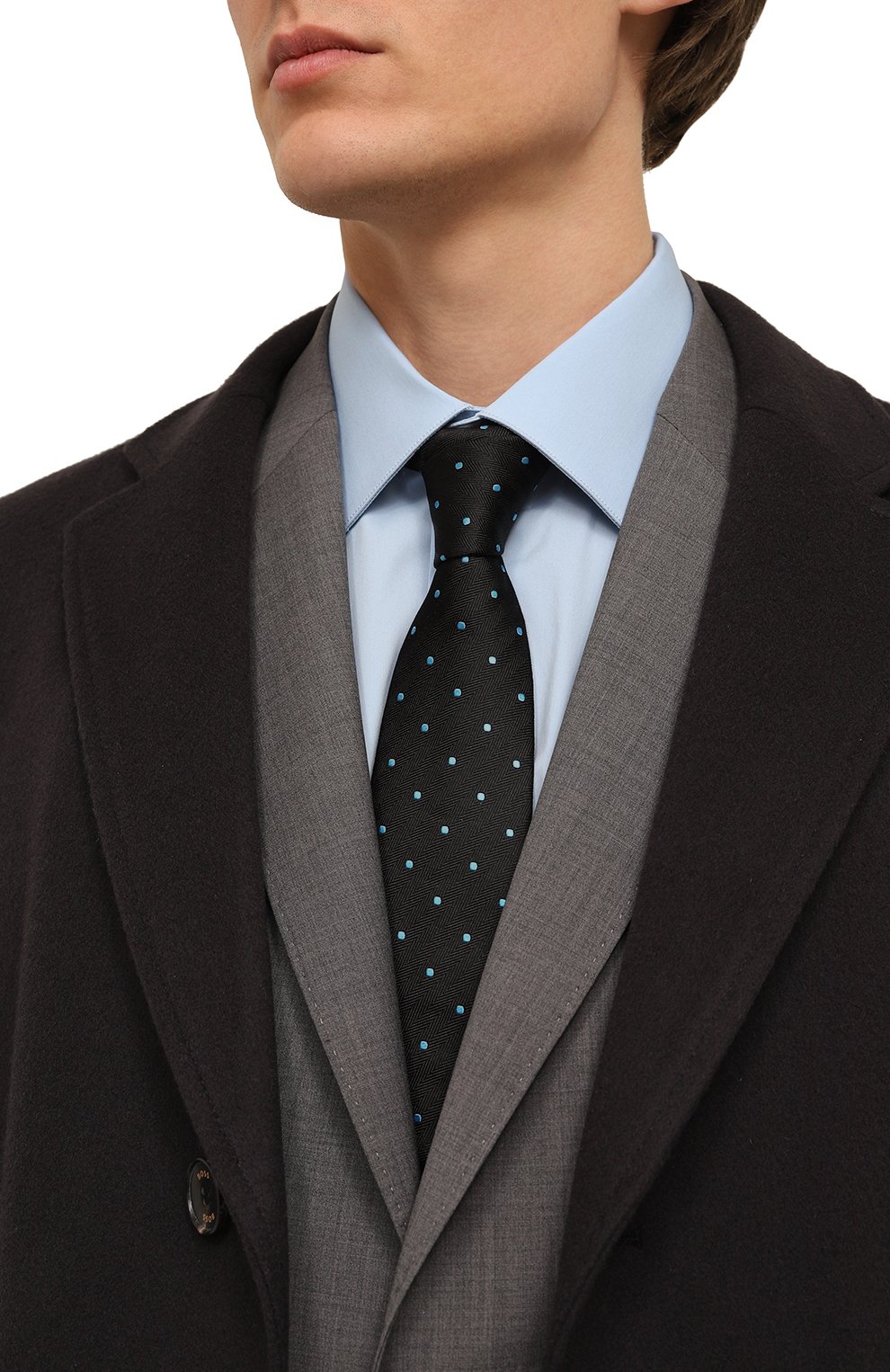 Шелковый галстук LANVIN черного цвета по цене 15400 руб., арт. 3112/TIE, фото 2 Шелковый галстук LANVIN, арт. 3112/TIE, фото 2