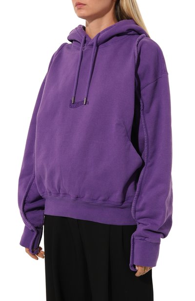 Хлопковое худи JACQUEMUS фиолетового цвета по цене 39950 руб., арт. 22H226JS053-2087, фото 3 Хлопковое худи JACQUEMUS, арт. 22H226JS053-2087, фото 3