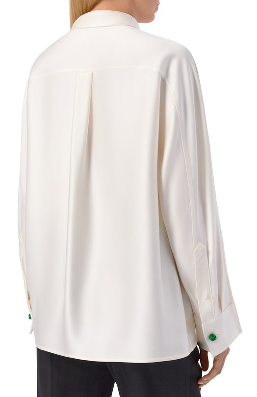 Шелковая блузка Bottega Veneta 862348/V6H10 Кремовый  862348/V6H10 Фото 4