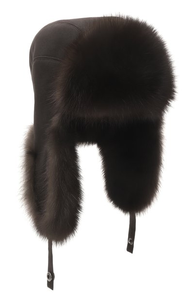 Мужская шерстяная шапка-ушанка modern с отделкой из соболя BLACK SABLE, арт. BS-MHMW-EB