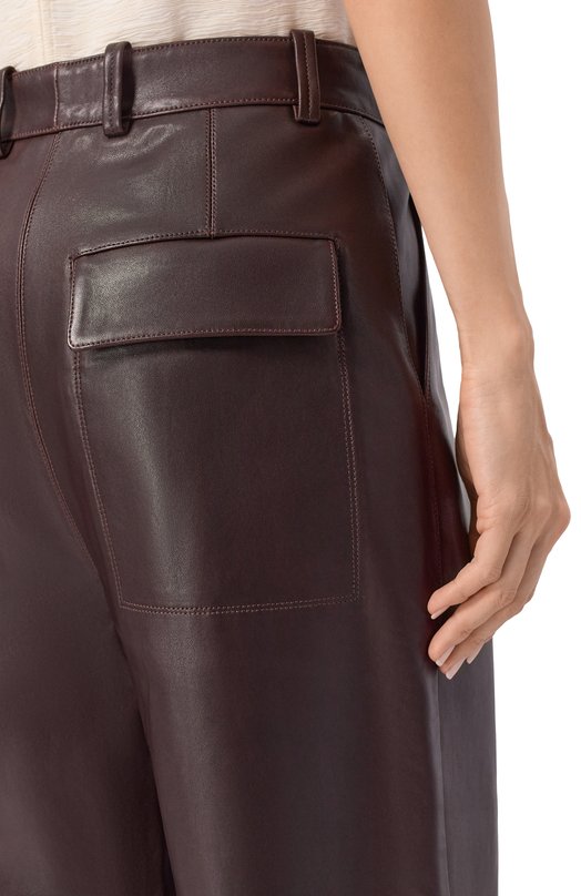 Кожаные брюки Petar Petrov F25LP2/NAPPA Коричневый  F25LP2/NAPPA Фото 5