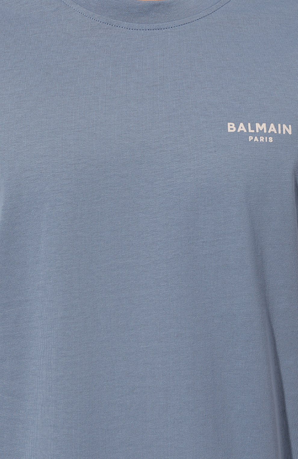 Хлопковая футболка BALMAIN голубого цвета по цене 36050 руб., арт. CH1EF000/BB04, фото 5 Хлопковая футболка BALMAIN, арт. CH1EF000/BB04, фото 5