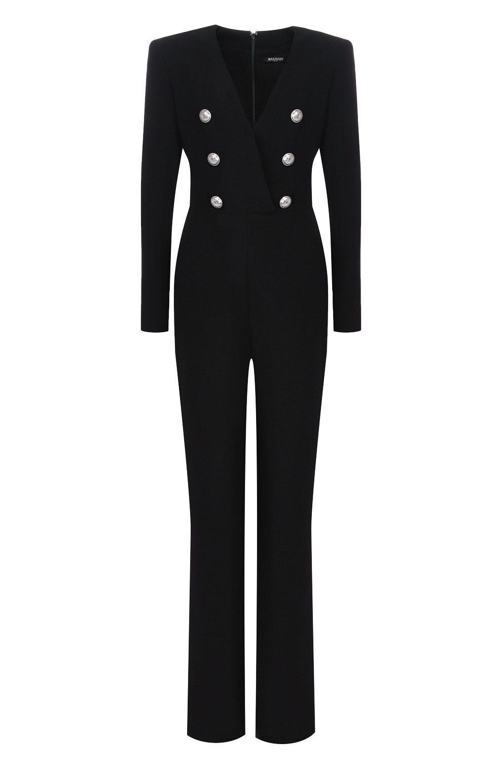 Комбинезон из вискозы BALMAIN черного цвета по цене 322000 руб., арт. SF25431/V074, фото 1 Комбинезон из вискозы BALMAIN, арт. SF25431/V074, фото 1