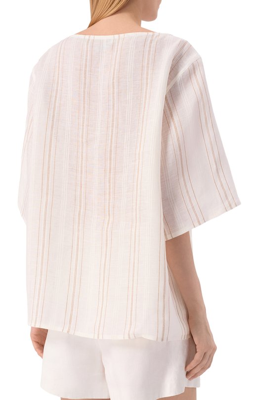 Льняной топ Loro Piana FA00488 Белый  FA00488 Фото 4