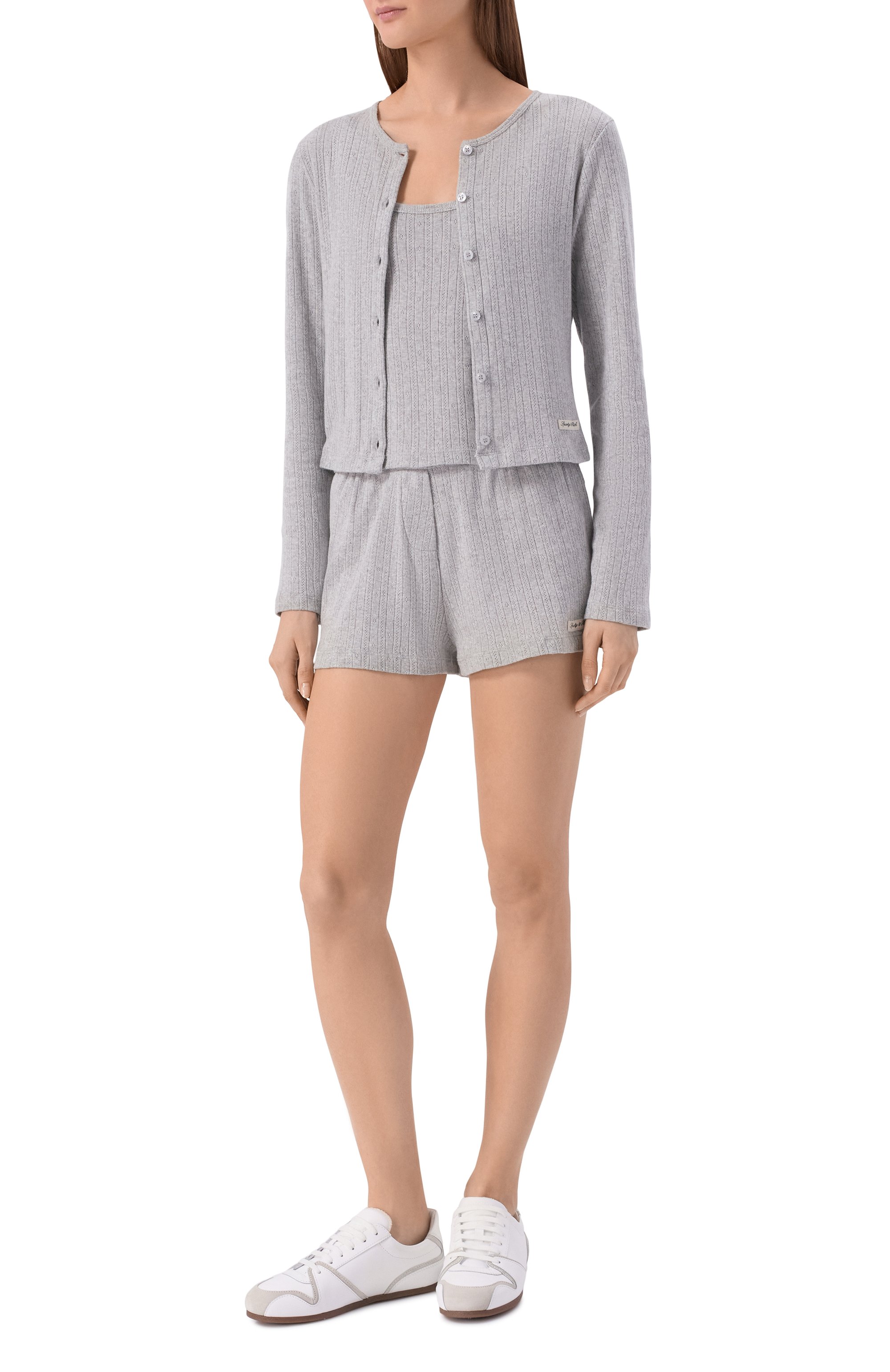Хлопковый топ SPORTY AND RICH серого цвета по цене 12150 руб., арт. T011076326GY03, фото 2 Хлопковый топ SPORTY AND RICH, арт. T011076326GY03, фото 2