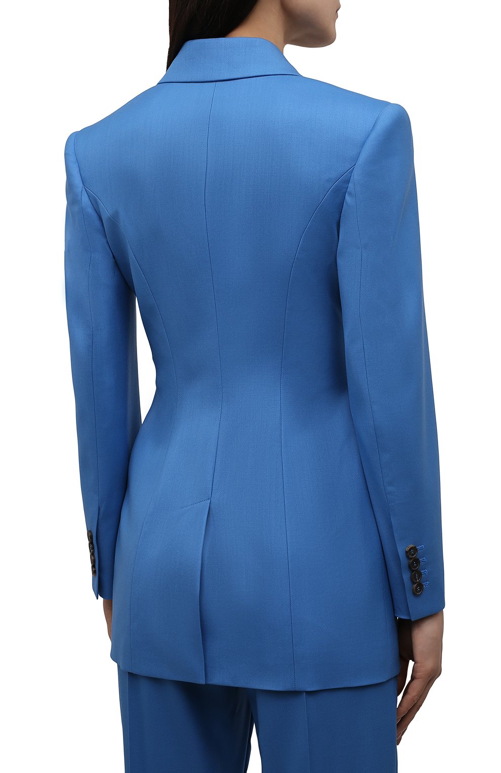 Шерстяной жакет ALEXANDER MCQUEEN синего цвета по цене 227000 руб., арт. 686808/QJACB, фото 4 Шерстяной жакет ALEXANDER MCQUEEN, арт. 686808/QJACB, фото 4