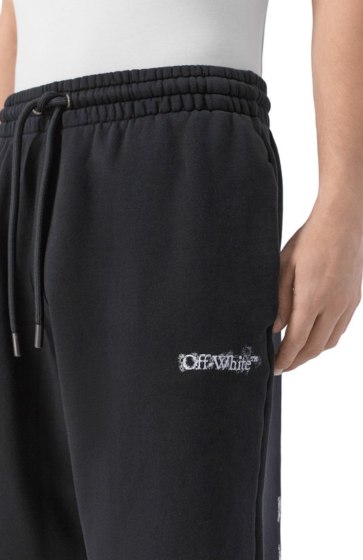 Хлопковые шорты Off-White 0MCI013S26FLE001 Чёрный  0MCI013S26FLE001 Фото 5