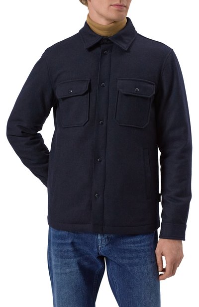 Пуховая куртка-рубашка WOOLRICH темно-синего цвета по цене 52500 руб., арт. CFWOOS0158MRUT3190, фото 3 Пуховая куртка-рубашка WOOLRICH, арт. CFWOOS0158MRUT3190, фото 3